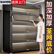 厨房钢制餐边柜家用落地大容量多层置物架加厚防尘收纳储物柜碗柜