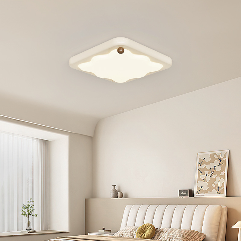 Nuevo estilo chino sala de estar lámpara principal madera de madera de color nuez de estilo medio antiguo viento silencioso lámpara de techo dormitorio retro lámpara de estudio