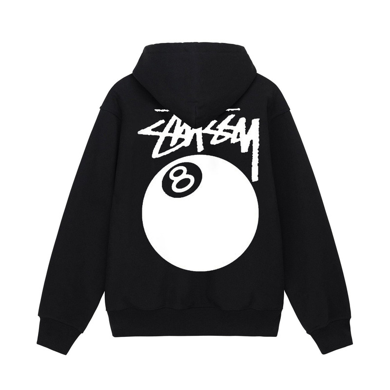 Stusy Stussy 2025 Basic Model Billiard Fleece Hooded Sweatshirt Men's Quality Pullover Hoodie