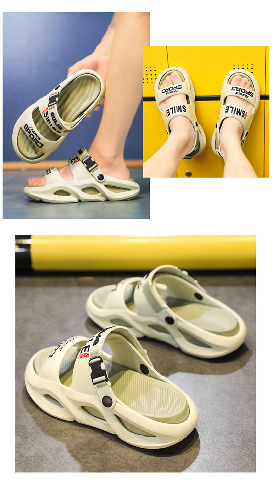 Dép sandal nam đế dày chống trượt, quai ngang kiểu thể thao, đi ngoài trời, phòng tắm, biển — Chiến binh đen, Milad, Màu cam đen, Màu hồng trắng chi tiết 19