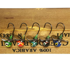 Propeller Lead Head Hook Colorful Cracked Paint Double Eye Treble Lead Head Hook Sea Fishing Soft Bait Lure Hook Wholesale