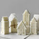 Cross-border three-dimensional house gypsum ornaments silicone mold diy chimney house aromatherapy candle glue drop mold