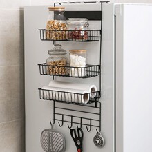 冰箱置物架侧收纳挂架厨房用品壁挂多层储物架挂篮家用冰箱置物架