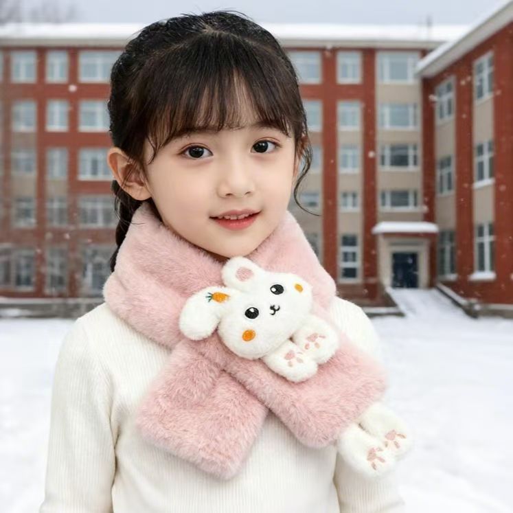 Cartoon cute children's demi-season velvet scarf for men and women