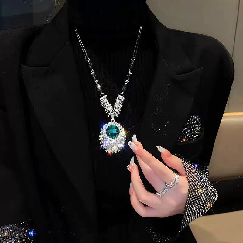 灵动神秘时尚复古风翠灵满天星毛衣链女奇幻长款项链百搭秋冬挂件