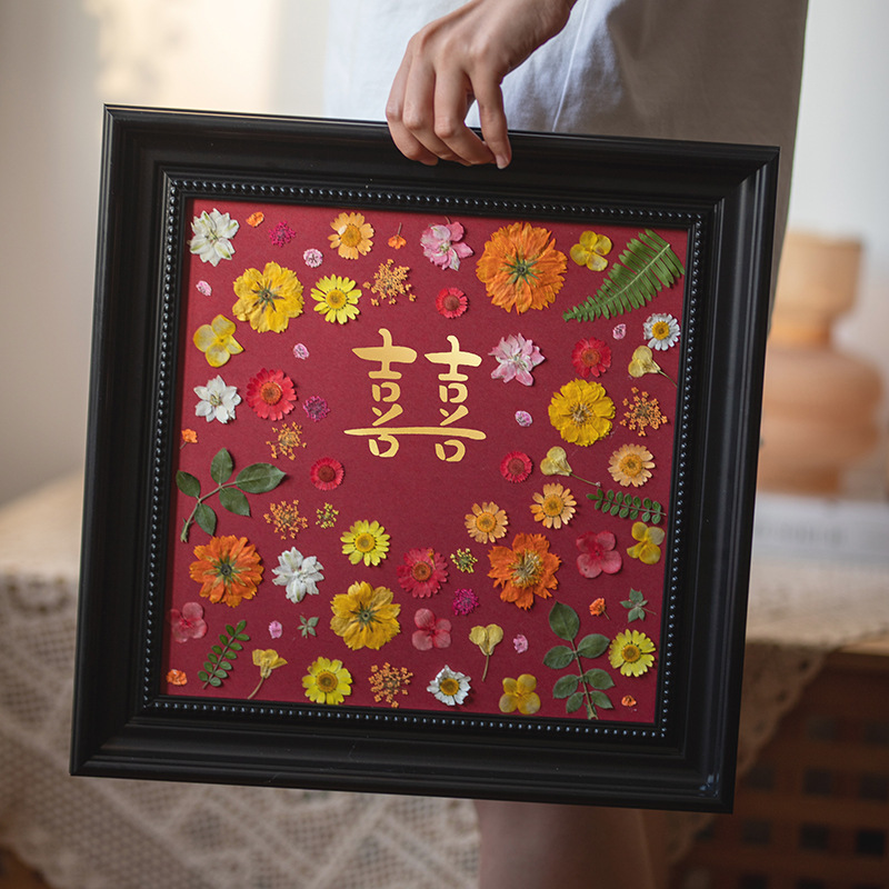 Embossed Photo Frame Square DIY Handmade Dried Flower Specimen Decoration Self-Embellished Accessible Luxury High-End Picture Frame Display Frame