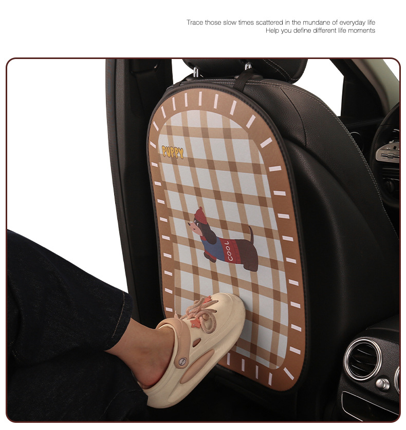 Cute Cartoon Dachshund Car Seat Back Anti-Kick Pad Anti-Dirt Pad Children's Rear Seat Anti-Kick Anti-Scratch Pad