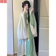L9Y魏晋風漢服の女性の新型秋冬のフルセットのまっすぐな裾の漢服の大きい袖のシャツの超仙は痩せています。
