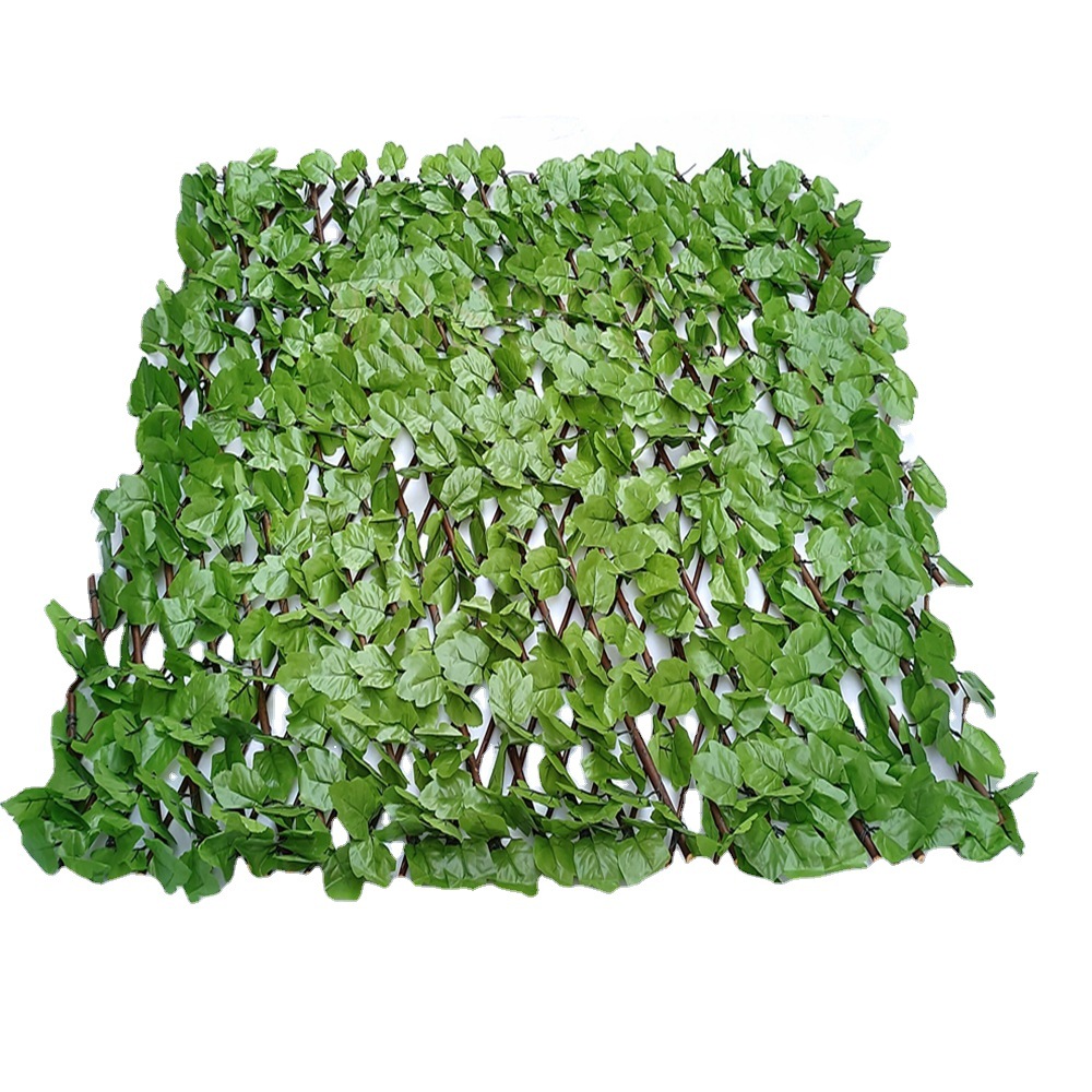Valla artificial hoja patio valla balcón decoración verde Planta artificial jardín bloqueo valla al aire libre