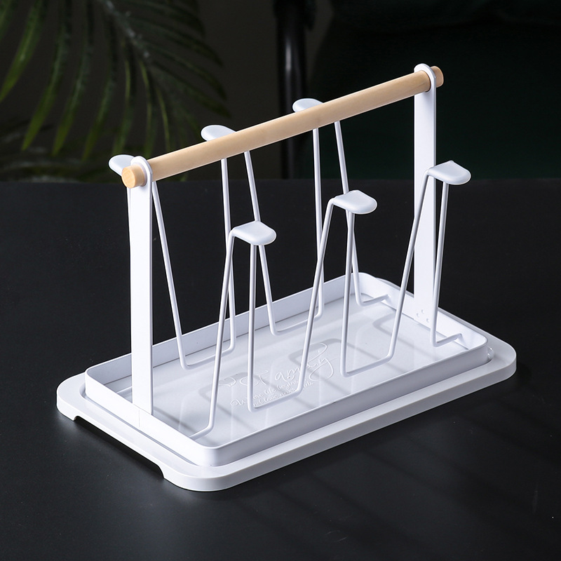 Portavasos invertido con drenaje, estilo japonés, soporte de hierro para cocina al por mayor