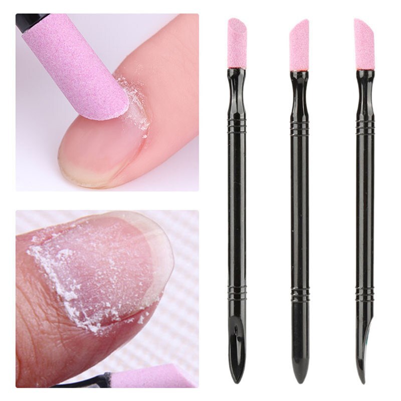 Double-headed nail cuticle remover washable dead skin pusher manicure tool grinding stick