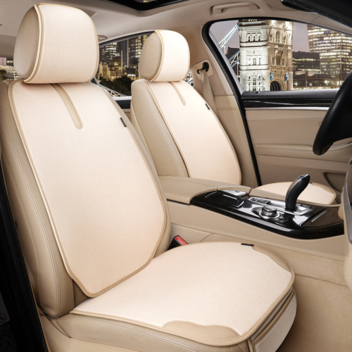 Car seat cushion universal four seasons single seat cushion single buttock cushion car rear seat set of three linen