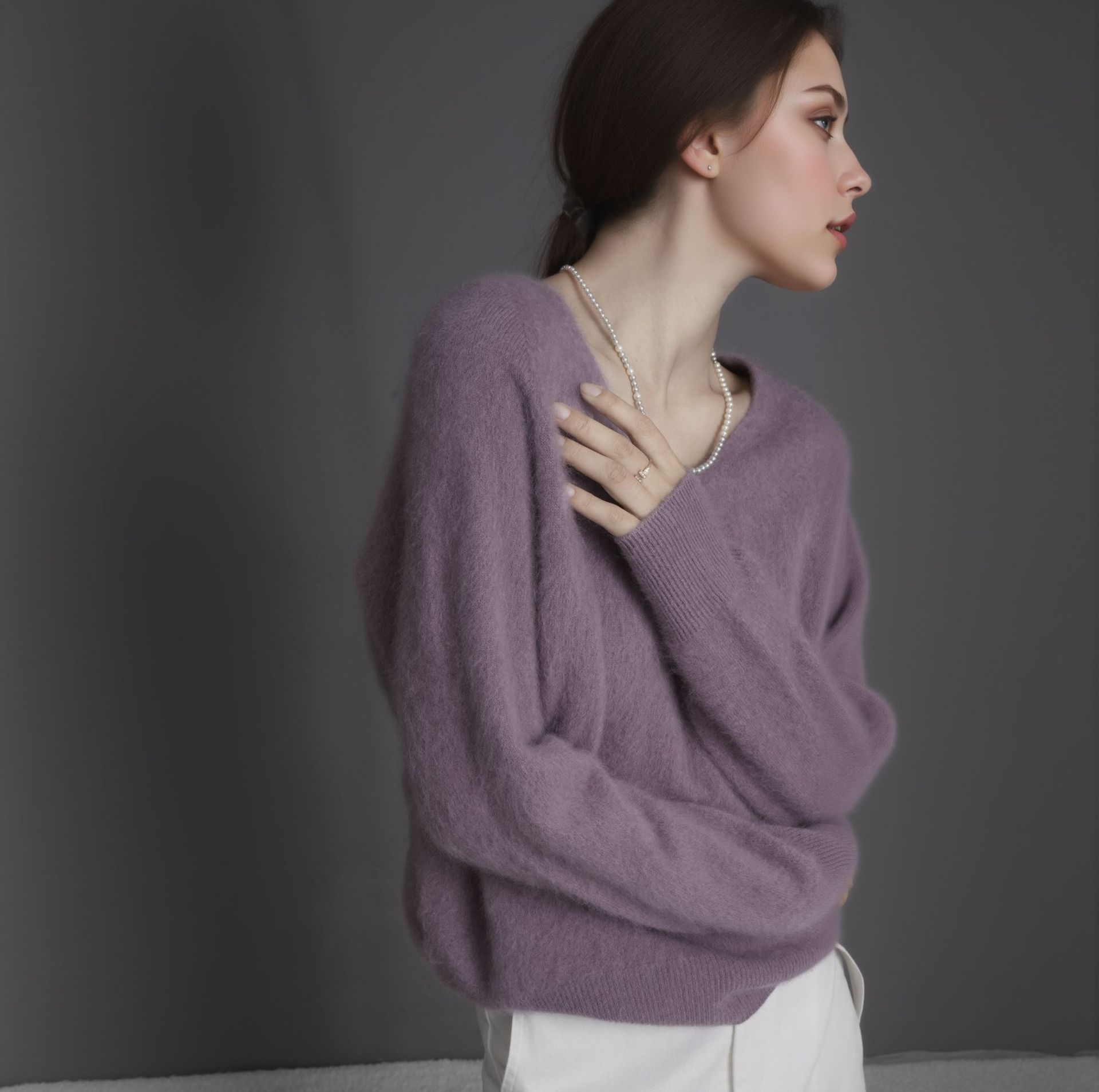 泡泡紫（V领）