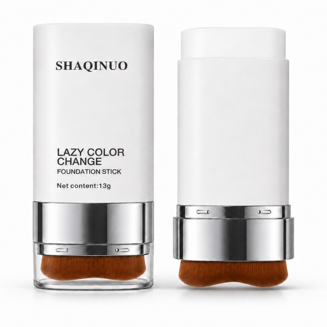 En primer lugar, el nuevo producto SHAQINUO perezoso varilla de base de cambio de color, doble extremo de aplicación de polvo de base líquido, mejora la apariencia y mejora la piel. image 6