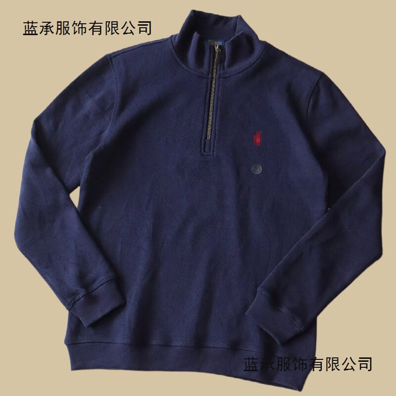 Cross-Border Supply of Seven-Color Rl Ralph Lauren Half-Zip High-Neck Long-Sleeve Knit Sweatshirt for Men and Women