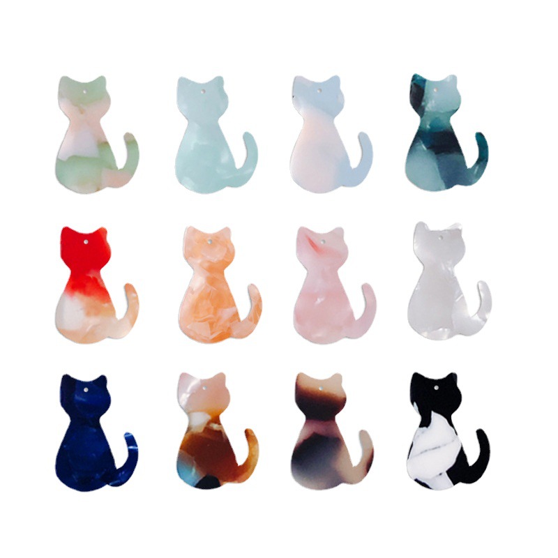 Diyアクセサリー子猫アクリル酢酸手作りアクセサリーイヤリングイヤリングイヤリングペンダントペンダントアクセサリー