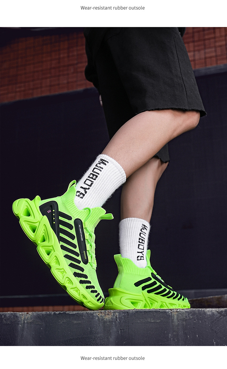 Men's Lightweight Breathable Mesh Trainers With Thick Sole_voghion.com