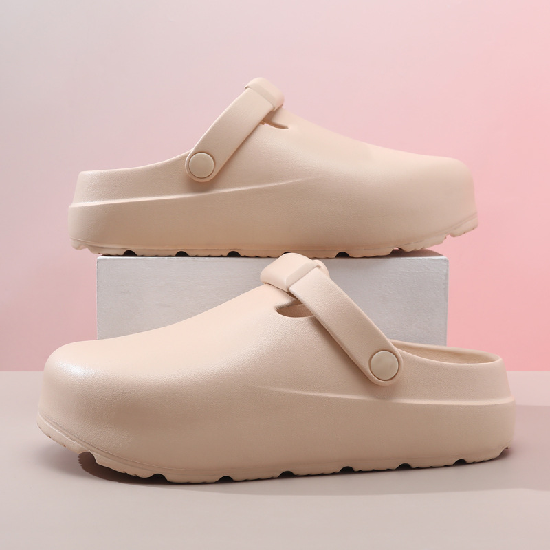 En nombre del cabello, Baotou drag femenino, uso externo de verano, sandalias y pantuflas de plataforma aumentadas, zapatos Birken transpirables antideslizantes EVA de alta calidad