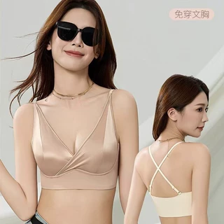 原版252法式内衣女性感深V三角杯美背文胸丝滑透气光面胸罩