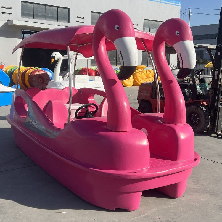 5-Person Polyethylene White Swan Electric Boat Park Cruise Pedal Boat Water Cruise Cartoon Boat Park Electric Boat