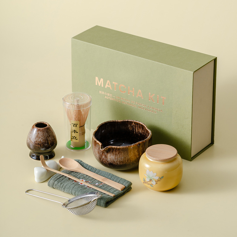 Creative Kiln-Transformed Matcha Bowl, Matcha Mixing Tool, Tea Bowl, Tea Utensils, Japanese-Style Imitation Song Dynasty Tea Ceremony Gift Set