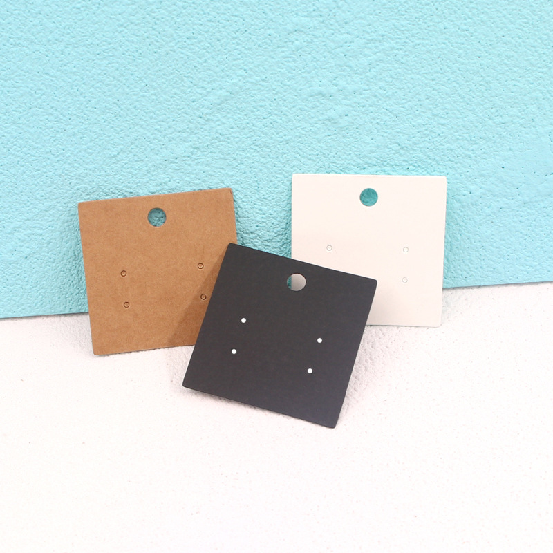 耳环项链卡纸 5*5cm耳环卡片空白卡片饰品包装卡LOGO烫金工艺印刷