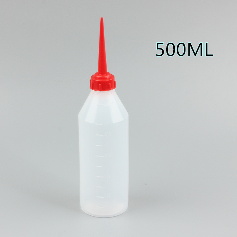 500ML 工业点胶瓶 胶壶 塑料油壶带刻度 尖嘴油壶 机油瓶