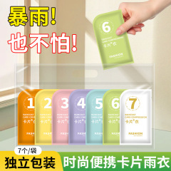 使い捨てカードレインコートは長いタイプの大人のタイプを厚くして、携帯用レインコートを圧縮します。
