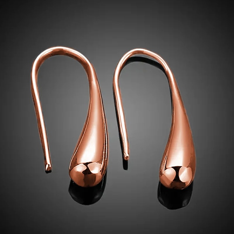 8g Weight Copper Ear Needle Material Earrings Classification 1 Pair Quantity Travel, Street, Shopping Occasion Copper Material U Shape, Water Droplets Pattern Women's Gender Plating Design Basic, Streetwear, Cool Style Style 1 Pair Basic Streetwear Cool Style U Shape Water Droplets Plating Copper Earrings 15