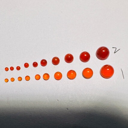 Natural Red Agate Orange Red Agate Flats Bottom Plain Round 1.3mm to 5mm Jewelry with Stones