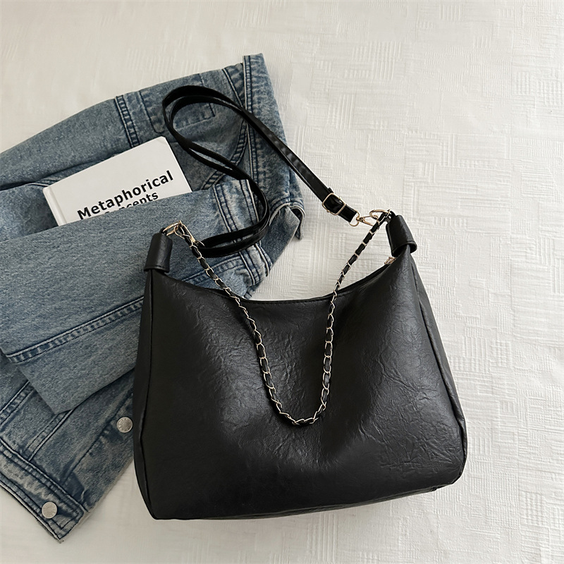 2024 bolso de estudiantes coreano para mujeres de gran capacidad nicho versátil bolso de hombro de alto nivel bolso de cubo de cadena