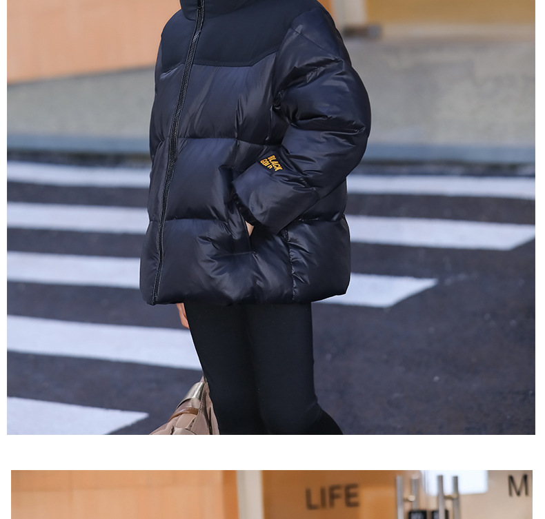 Çocuk giyimi için 2023 yeni siyah altın kuş tüyü ceket, erkek kızların kış sıcaklığı, kalınlaştırılmış orta ve_voghion.com