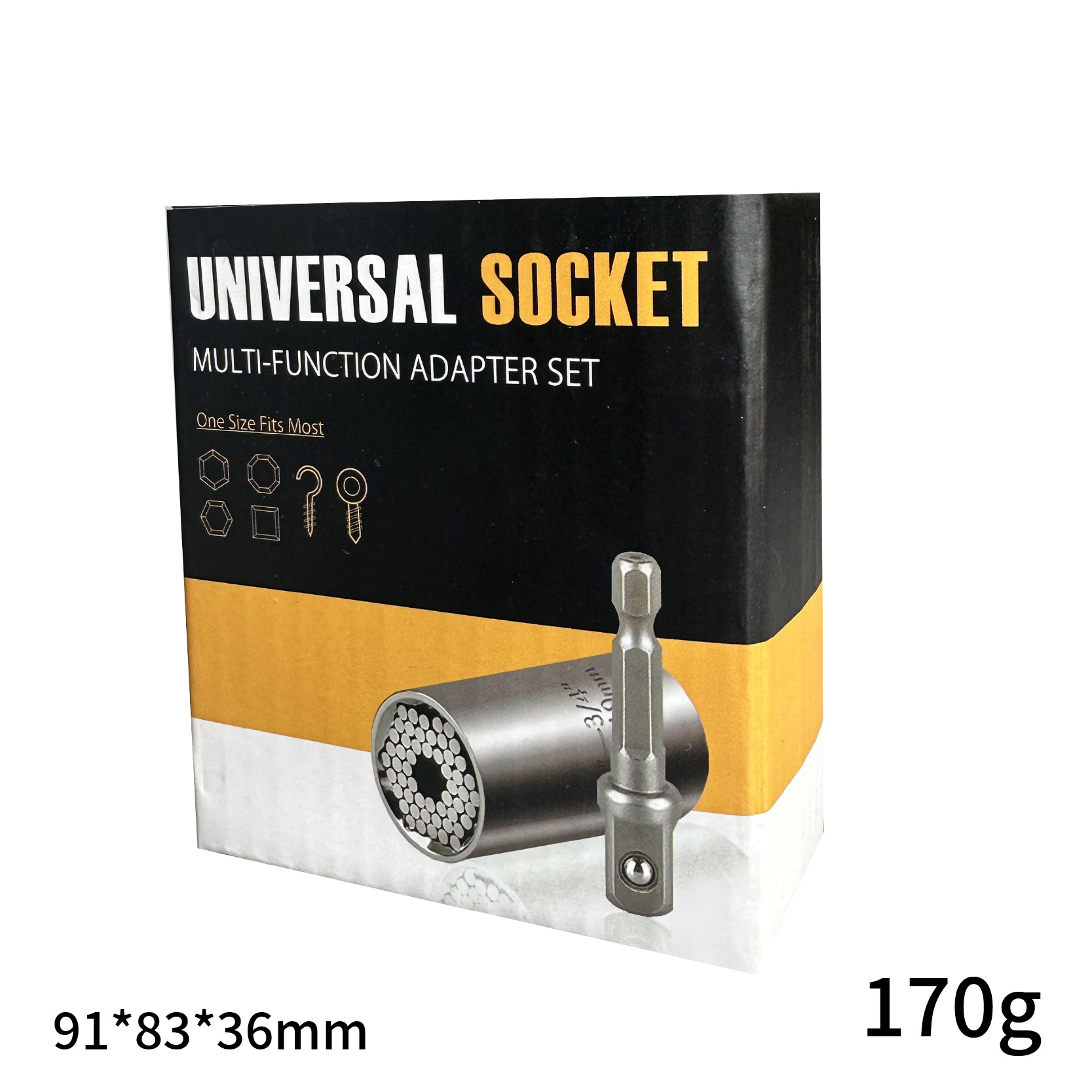 Extensión de Vaso Yunbei Métrico de 7-19 mm con Vástago Hexagonal de 3/8 Pulgadas, Vaso Mágico con Trinquete Plateado de 1/4-3/4 Pulgadas