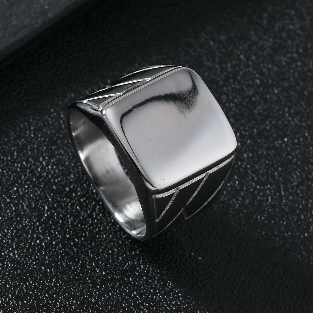 PVD Coated Gold Plating Process 18K Real Gold Plated Plating Material Rings Classification 1 Piece Quantity Hip-Hop Solid Color 304 Stainless Steel Plating Men's Rings Men Band Rings