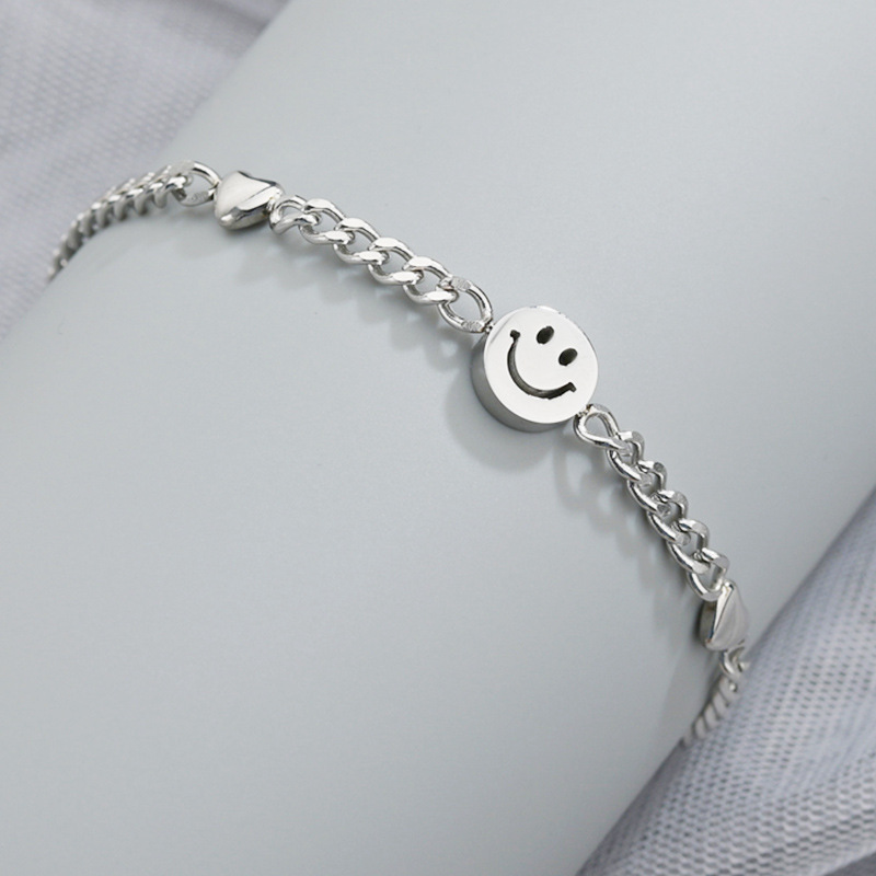 Simple Style Smiley Face Stainless Steel Bracelets Plating Stainless Steel Bracelets