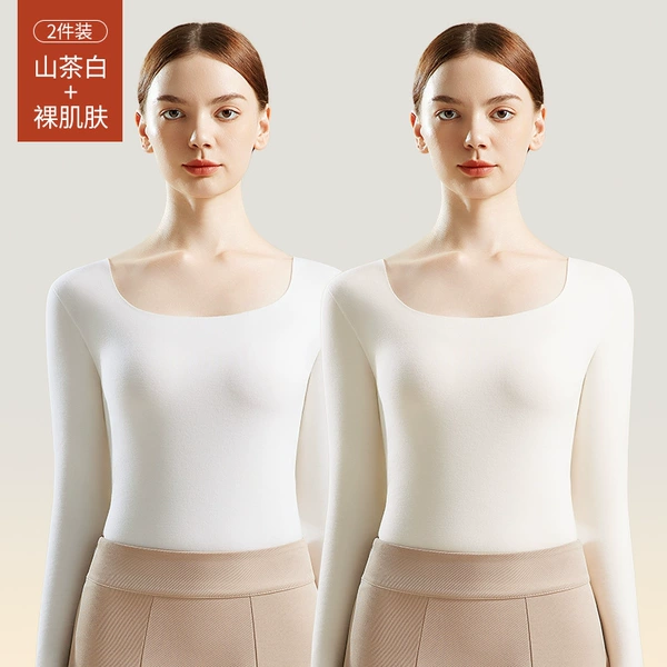 Mountain tea white+nude skin-2 pieces of tops [conventional model/fever/type A baby-grade fabric