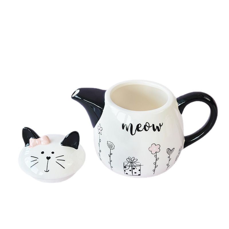 Cute dibujos animados con molduras de orejas de gato, cerámica de alta calidad, seguro y duradero, diseño de mango a prueba de quemaduras íntimo.