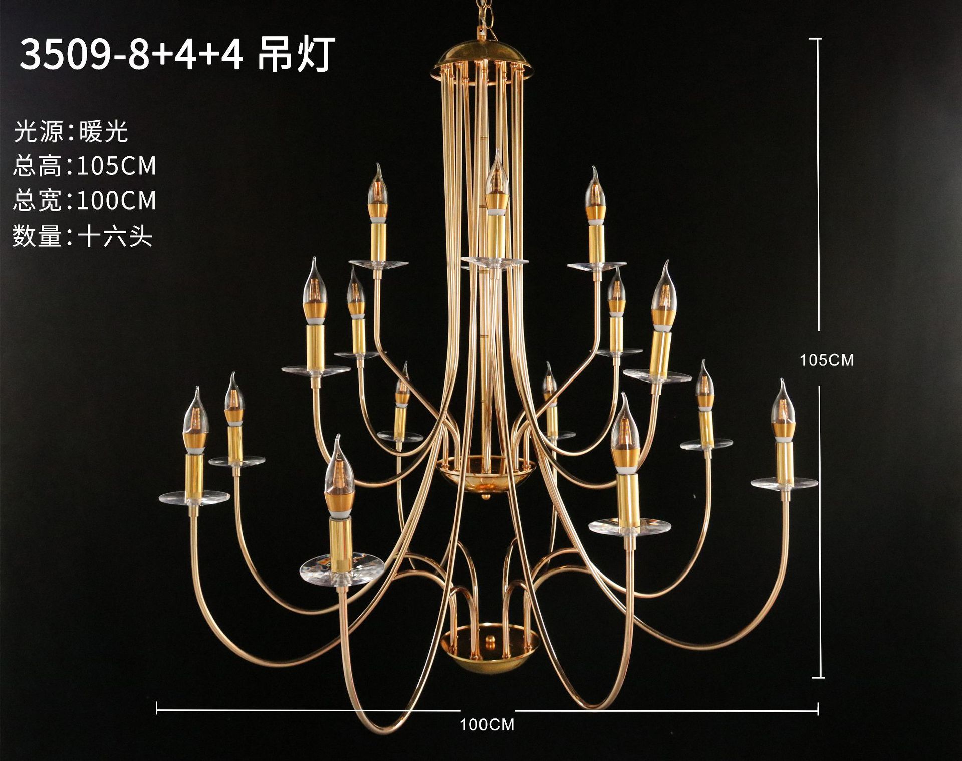 Salón de bodas europeo decoración de vela de hierro forjado lujoso lámpara de lujo hotel centro comercial restaurante decoración de props