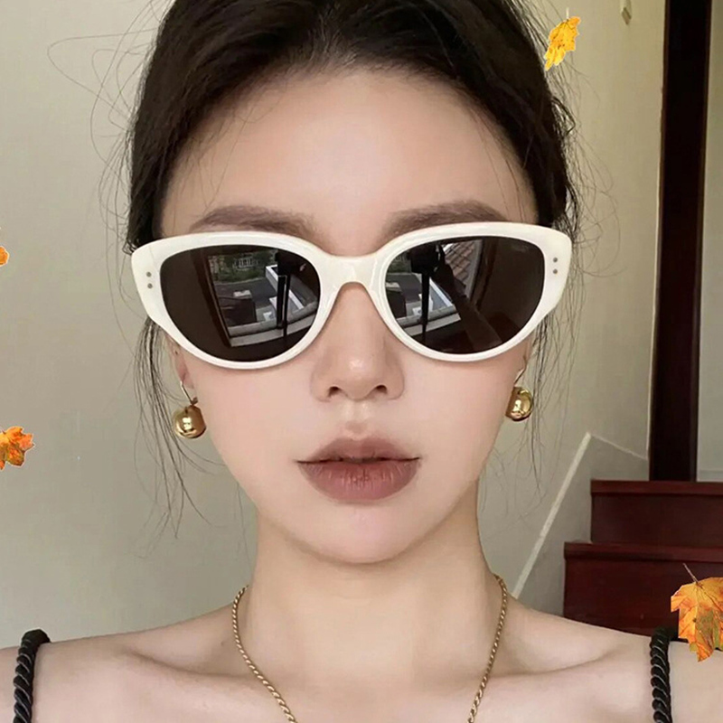 白色猫眼太阳镜网红墨镜2025新款ins欧美辣妹风造型拍照女潮高级|undefined