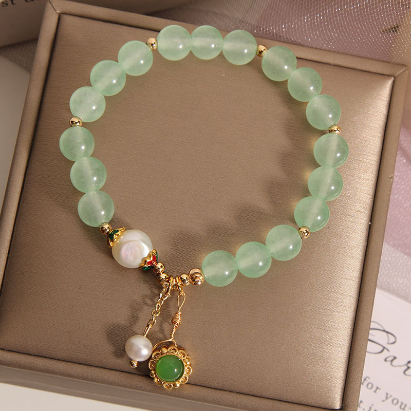 Verano fresco uva verde cristal pulsera femenina nicho diseño estudiante novias pulsera