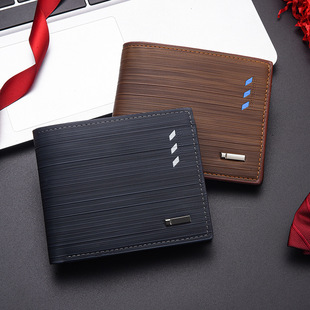 Cross-Border Supply Short Wallet Men's European and American Youth Multi-Card Slot Wallet Men's Horizontal Trendy Ticket Holder