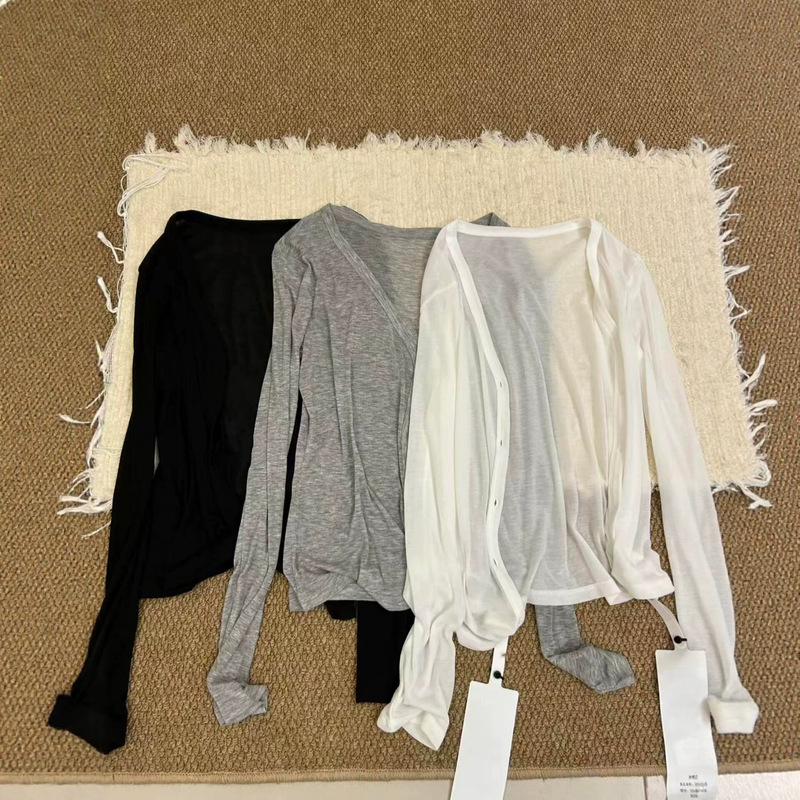 Black Sun-Protective Cardigan for Women, Summer Lightweight Jacket, 2026 New Thin Style Cover-Up, Air Conditioning Shirt, Outerwear Knit Thin Top