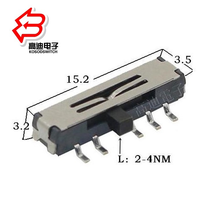 侧贴4档拨动开关四位  侧拨贴片4位滑动开关四档 4位侧贴波动开关