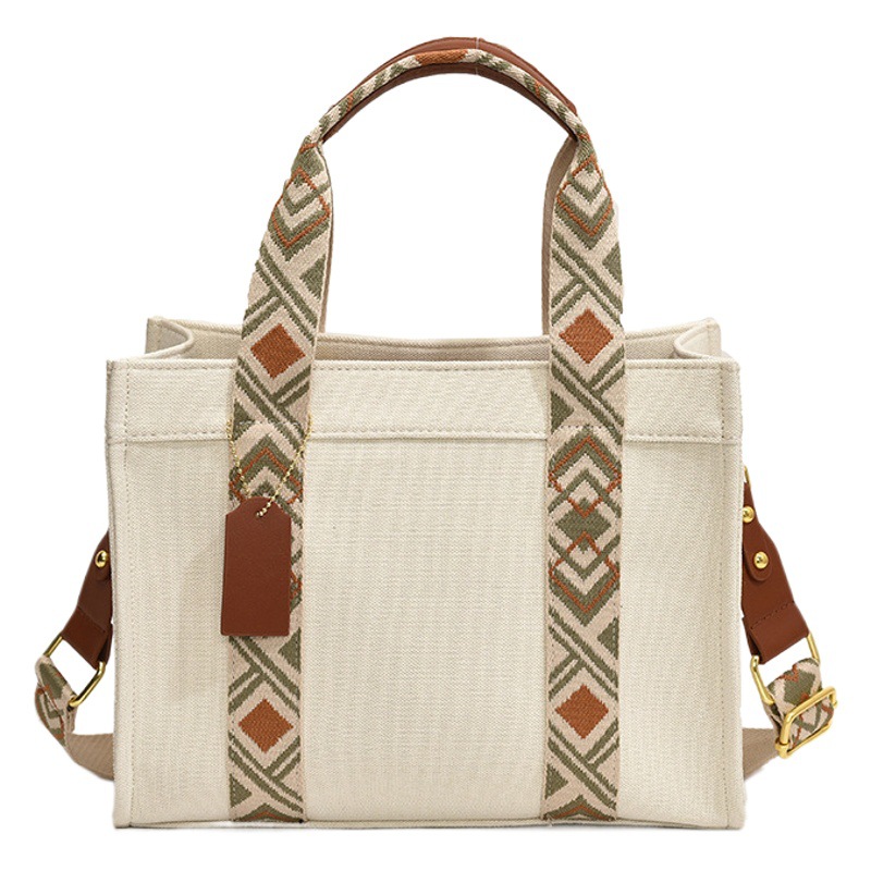 Bolso de lona transfronterizo para mujer, nuevo estilo 2025, informal, ligero, de gran capacidad, para el día a día, bolso de hombro y bandolera a la moda para mujer