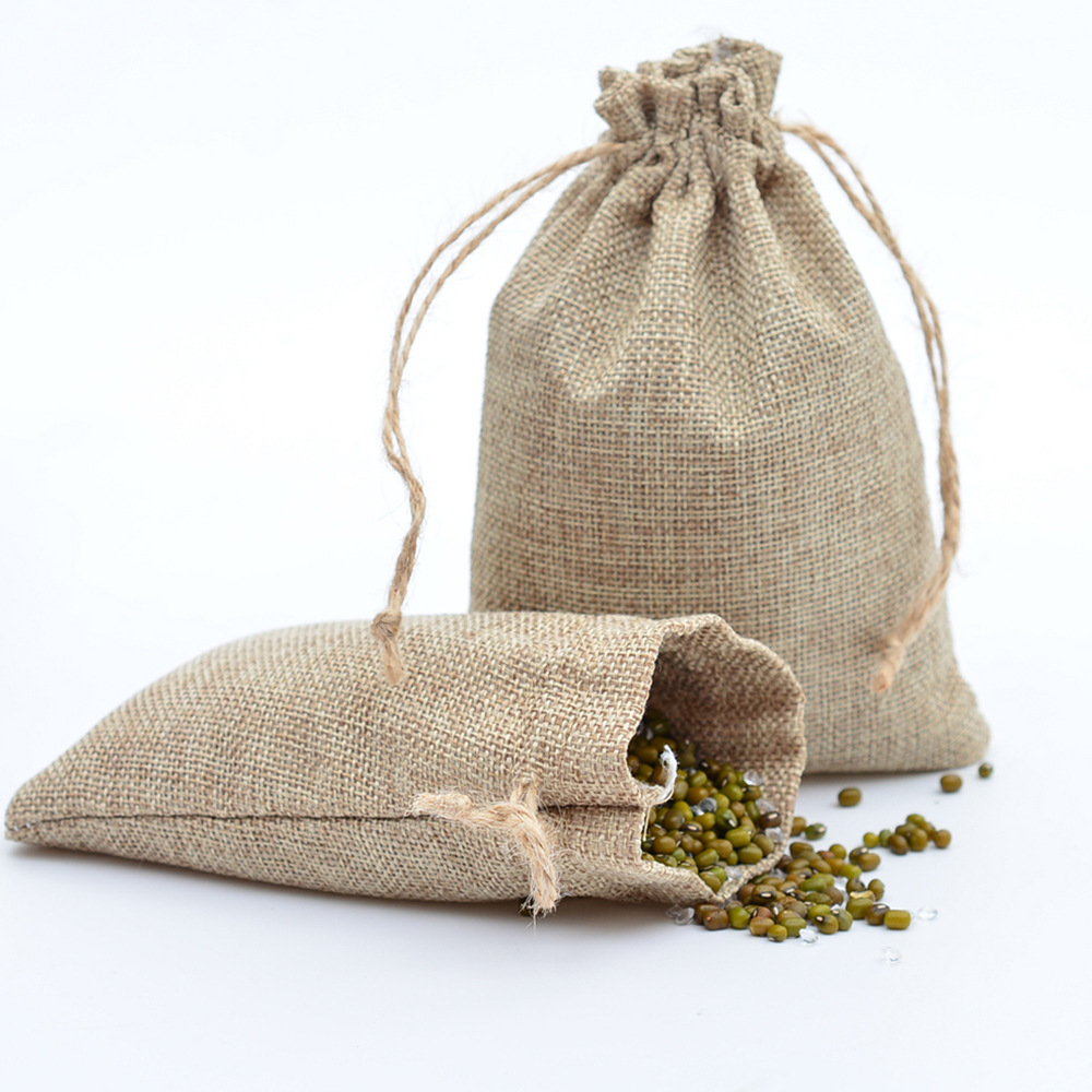 亚马逊现货麻布束口礼品袋现货9*12麻布袋圣诞礼物糖果麻布袋批发