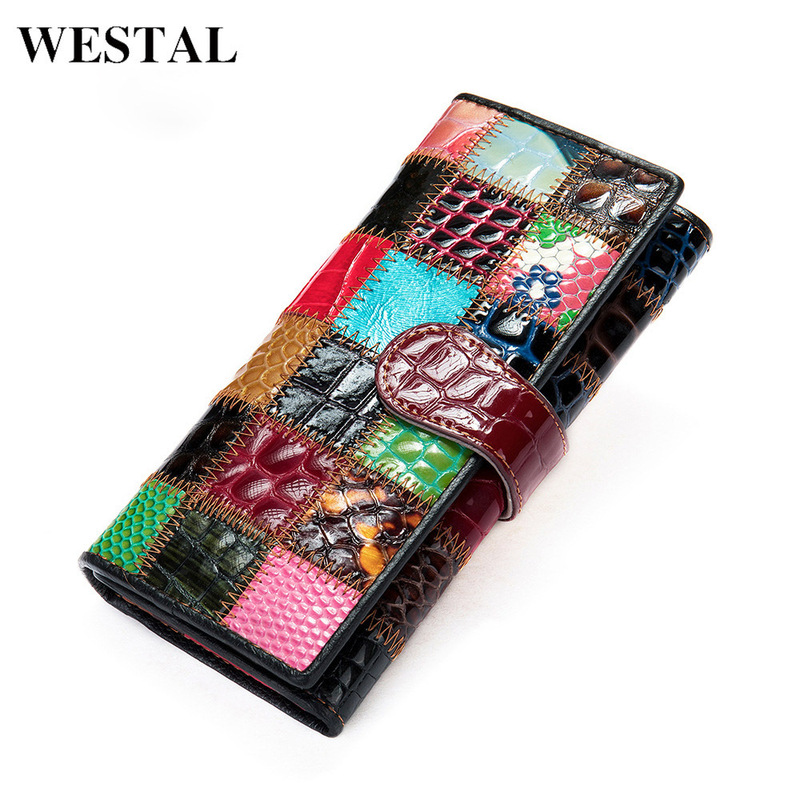 Women's Hand Wallet Women's Long Color Splicing Coin Purse Women's Zipper Mobile Phone Bag Leather Wallet Wholesale