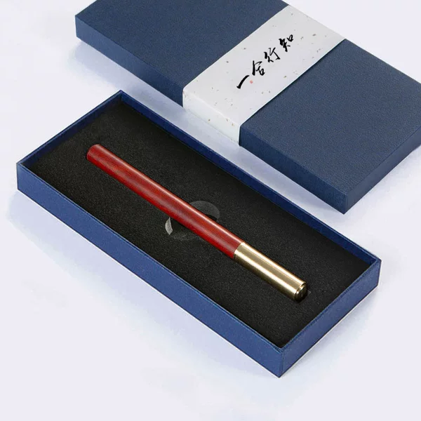 Wooden signature pen, black ebony wood ballpoint pen, brass and rosewood neutral pen, corporate logo, advertising pen