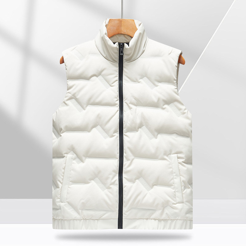 2023 New down vest men's autumn and winter stand collar white duck down trendy warm casual vest coat for men