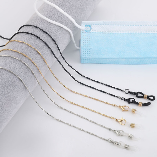 Fashionable Japanese and Korean style simple style women's personalized alloy gold-plated silver temperament glasses chain anti-falling glasses chain