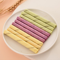 Puff Pastry Manufacturer Wholesale Canned 165g Children's Leisure Snacks Milk Purple Sweet Potato Matcha Egg Rolls